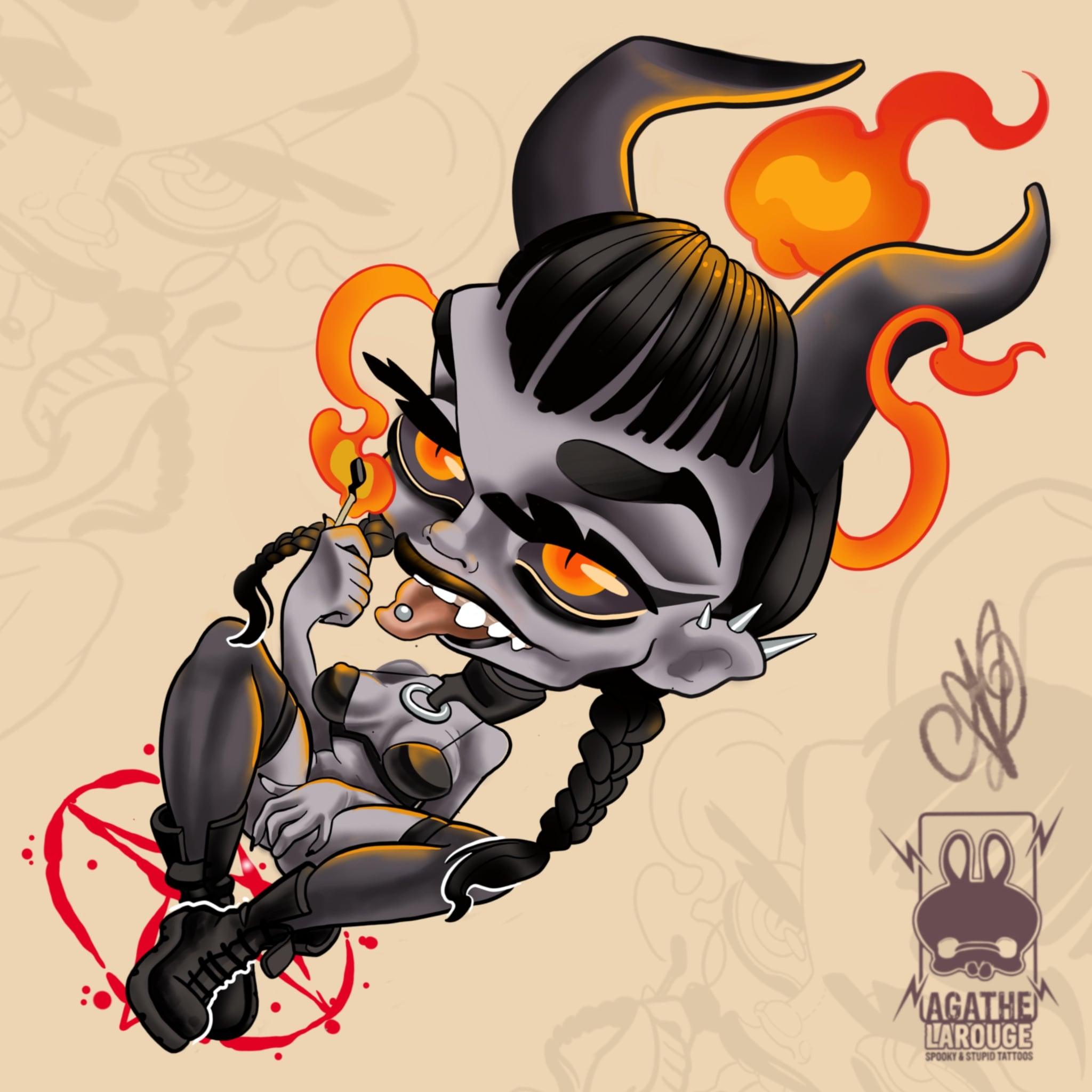 gothique girl tattoo